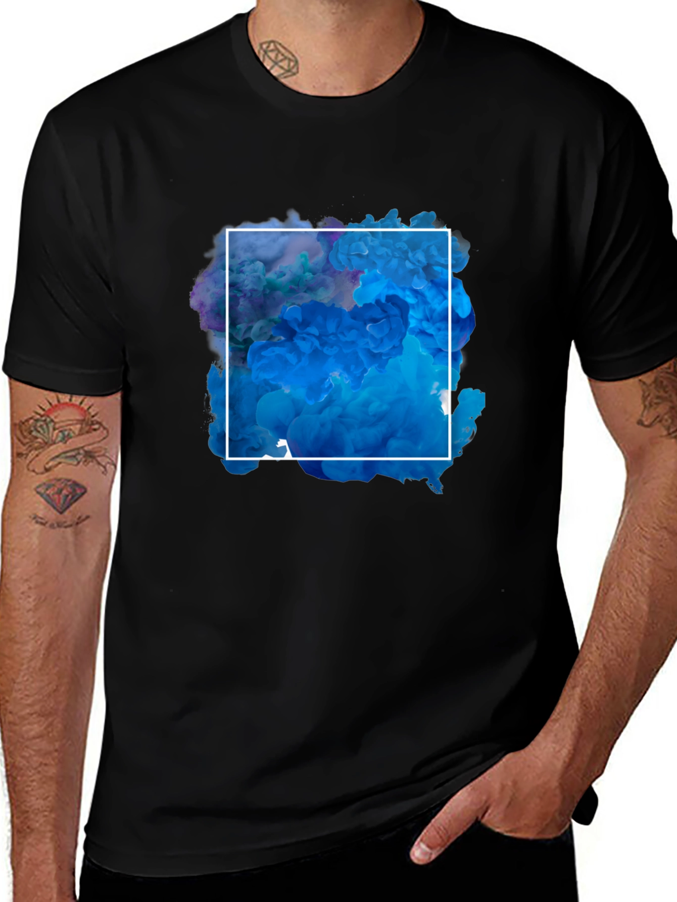 Abstract Smoke Square Graphic T-Shirt