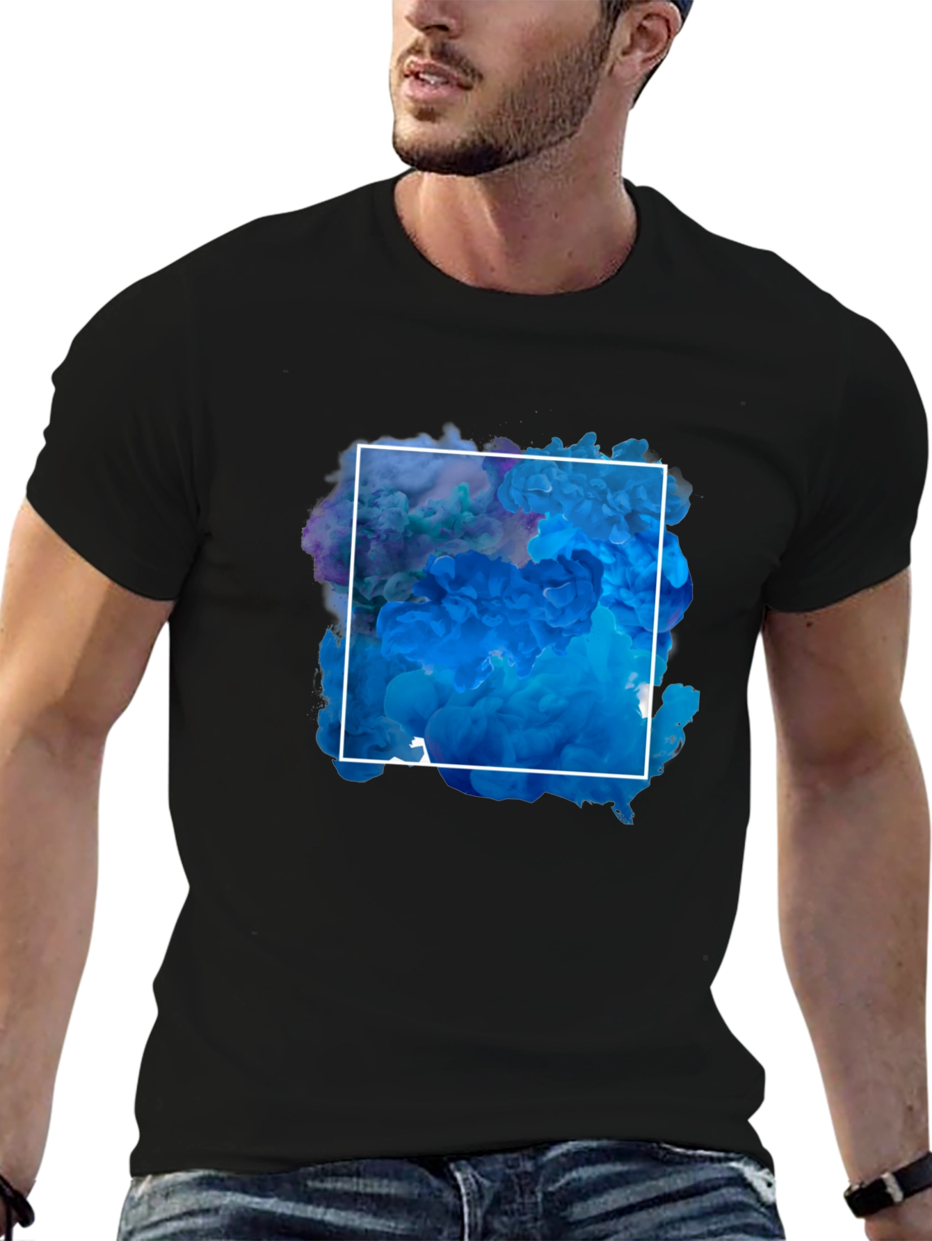 Abstract Smoke Square Graphic T-Shirt