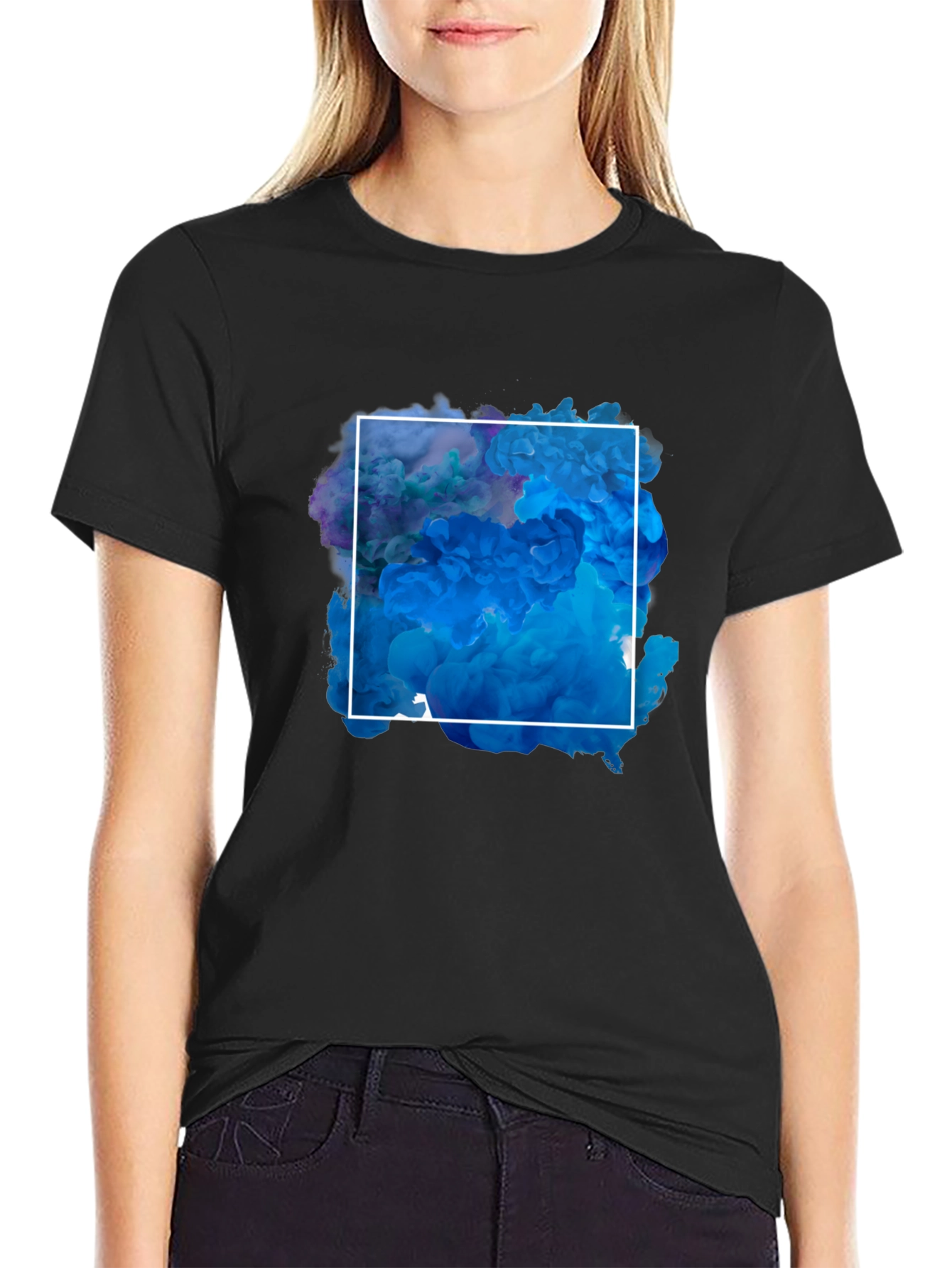 Abstract Smoke Square Graphic T-Shirt