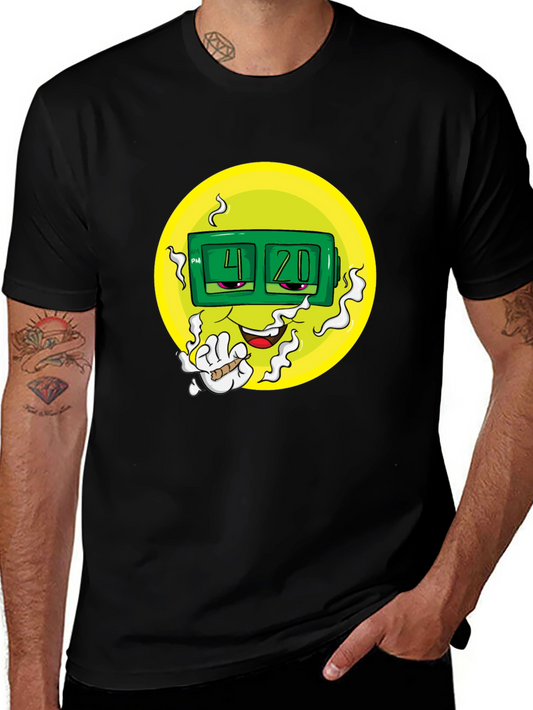 420 Time Smiley Face Graphic Tee