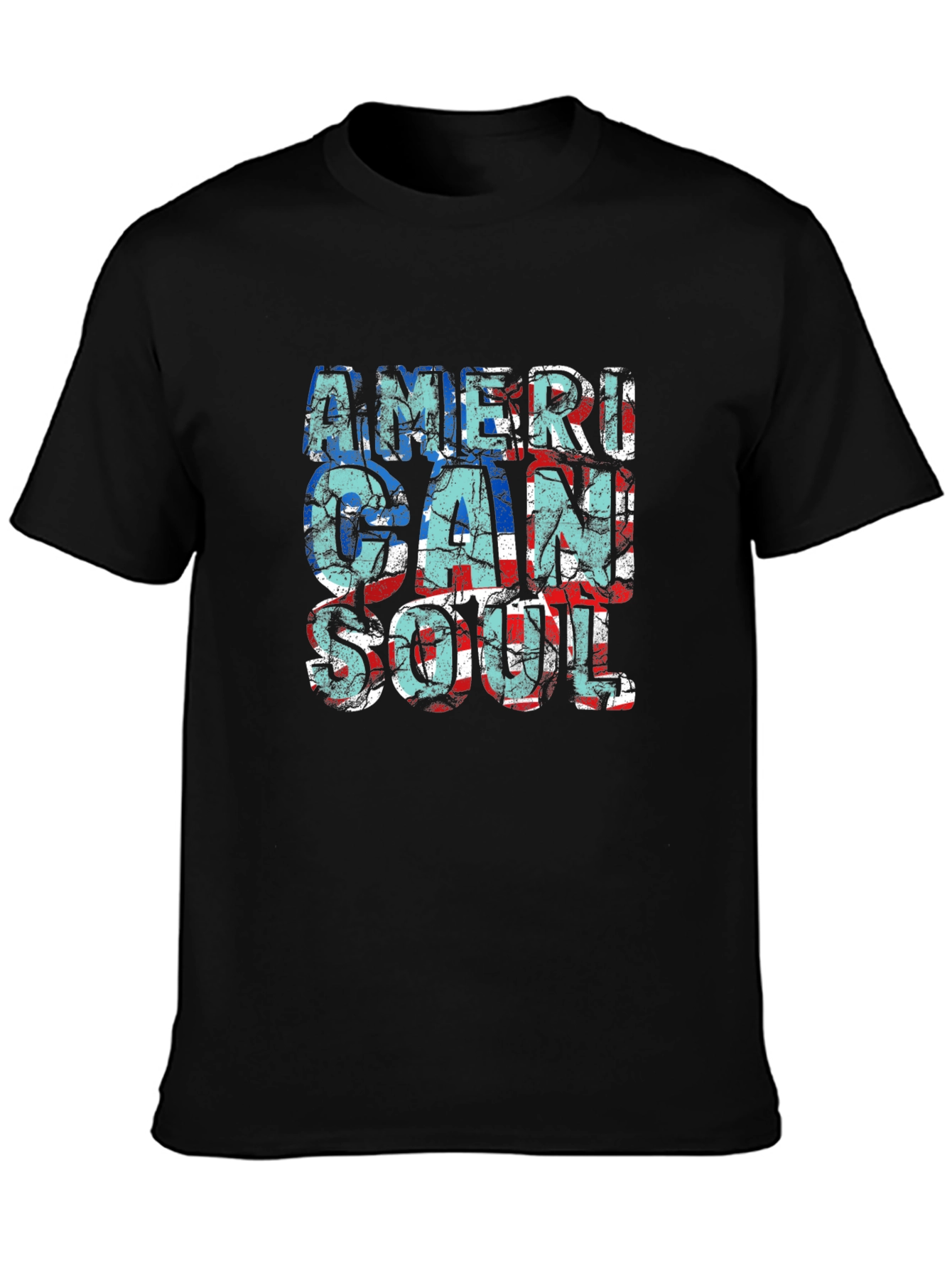 American Soul Graphic Print Black T-Shirt