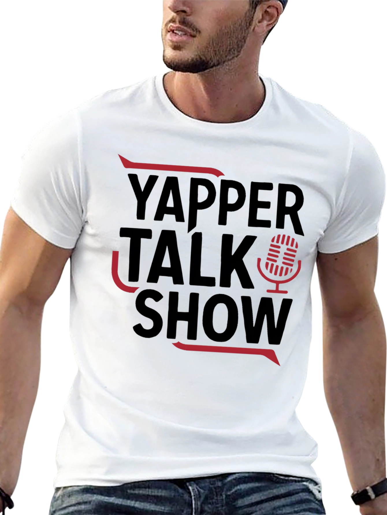 Yapper Talk Show Black Graphic Tee