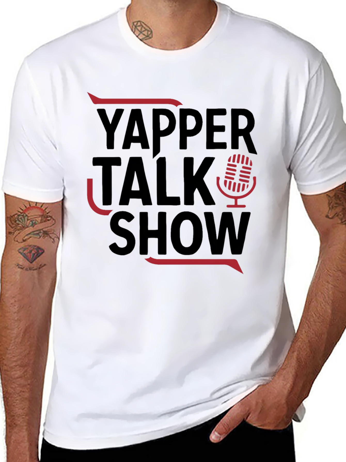 Yapper Talk Show Black Graphic Tee