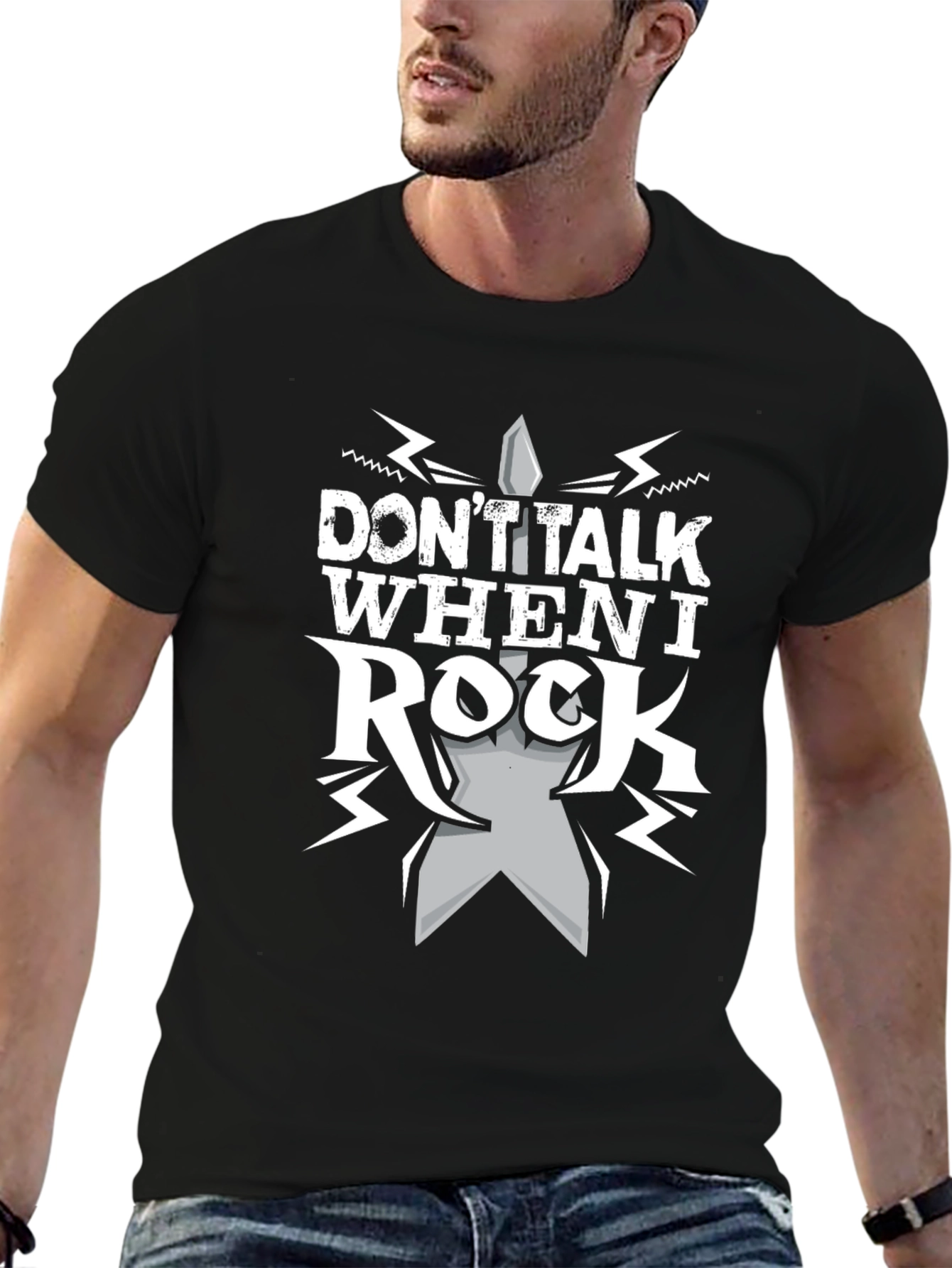 Dont Talk When I Rock Black T-Shirt