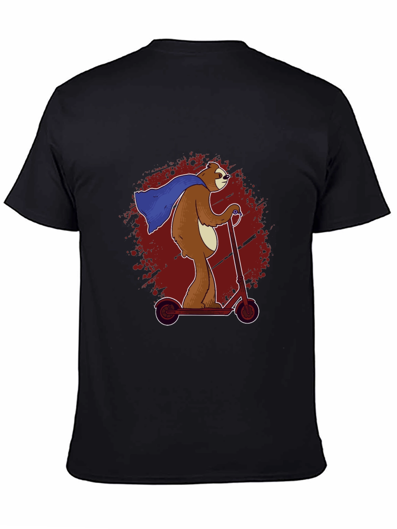 Superhero Sloth Scooter T-Shirt -  Funny Sloth Cape Design