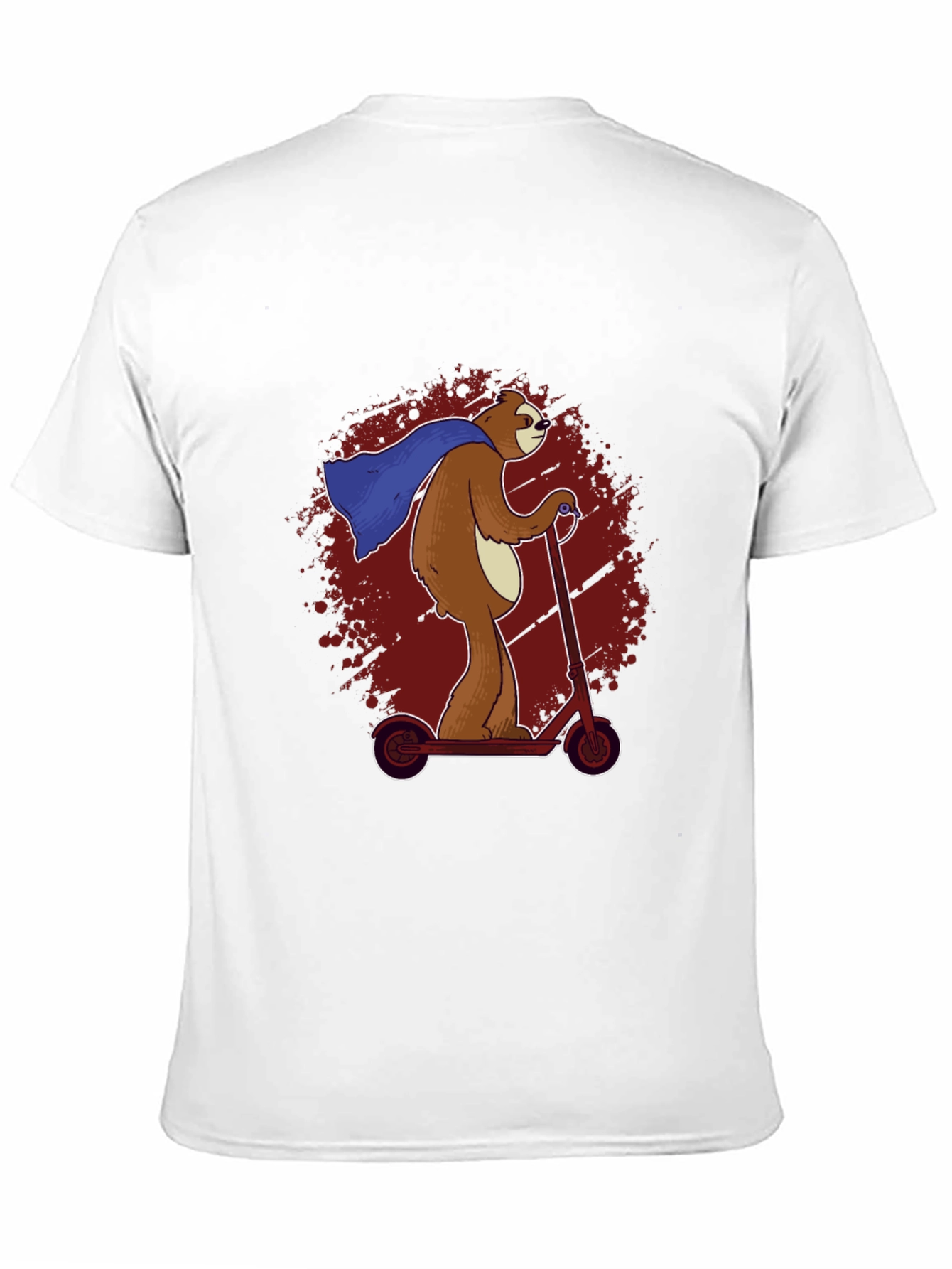 Superhero Sloth Scooter T-Shirt -  Funny Sloth Cape Design