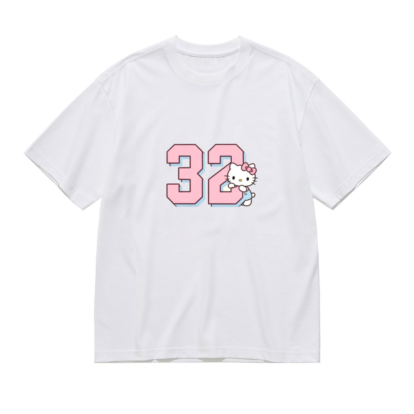 Plus Size Women Sport?Vibe Hello Kitty 32 Number Pink Graphic T?Shirt