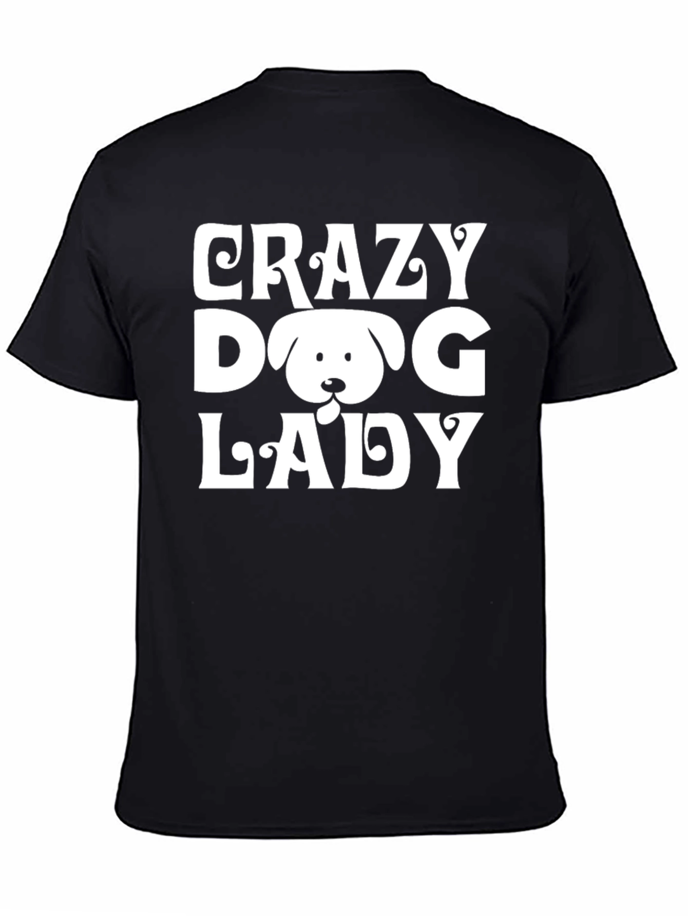 Crazy Dog Lady Graphic T-Shirt - Black
