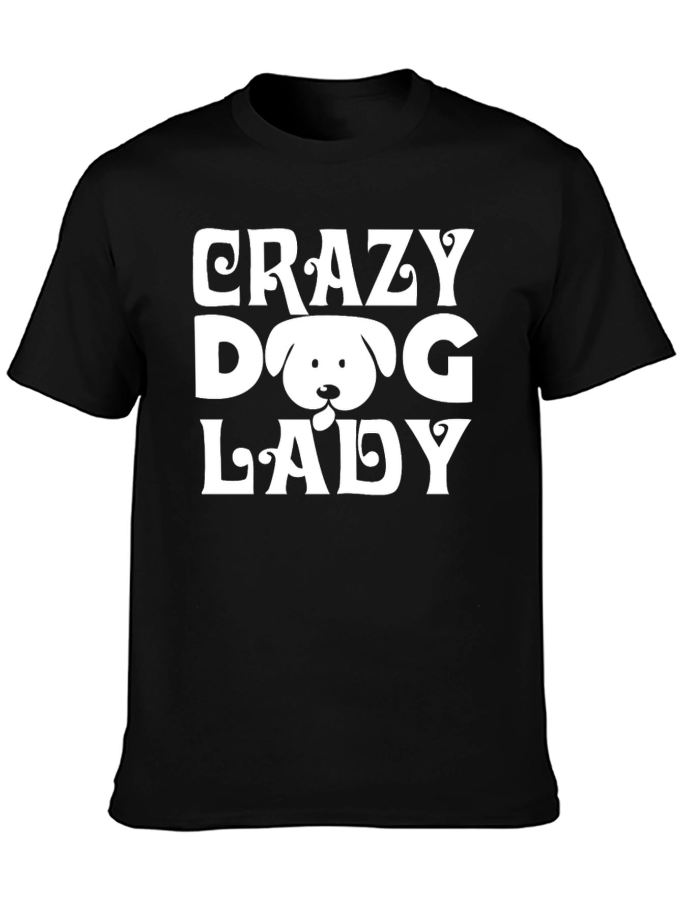 Crazy Dog Lady Graphic T-Shirt - Black