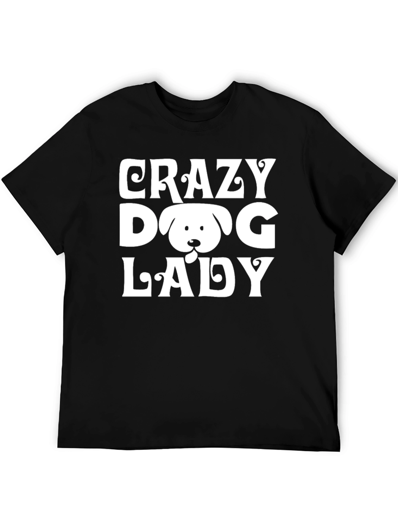 Crazy Dog Lady Graphic T-Shirt - Black