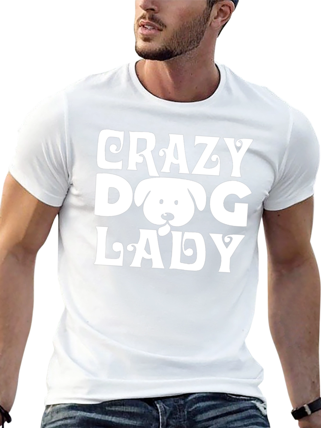 Crazy Dog Lady Graphic T-Shirt - Black