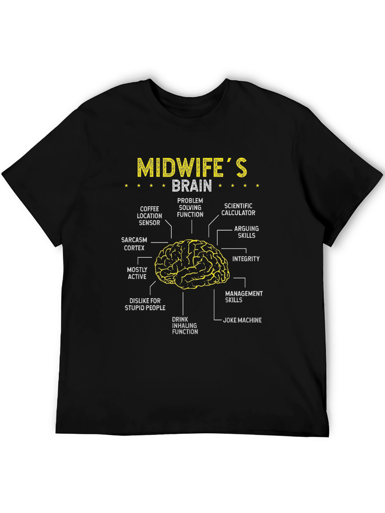 Midwifes Brain Anatomy T-Shirt - Humorous Gift