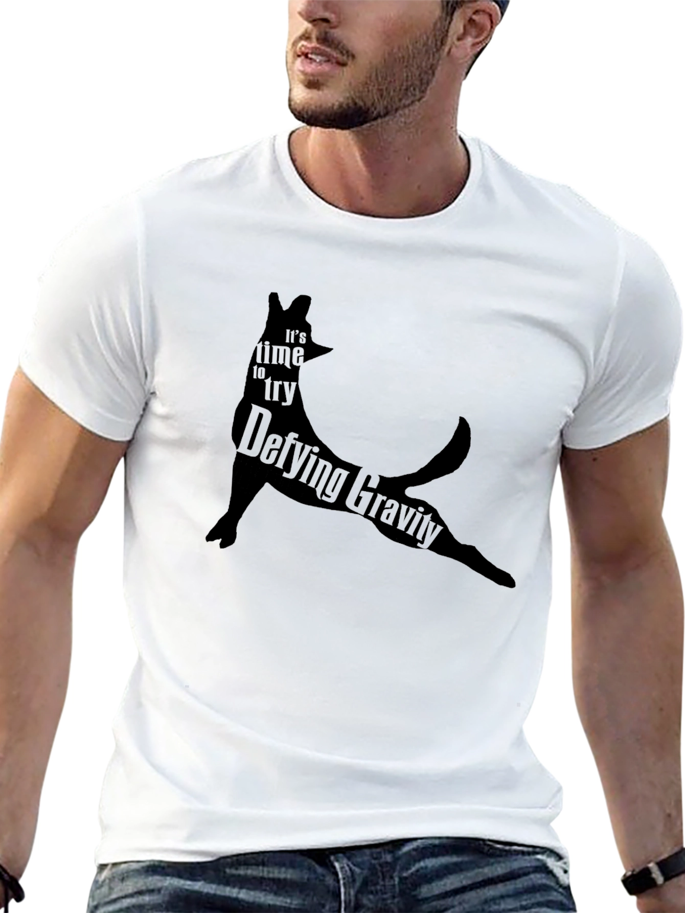 Defying Gravity T-Shirt - Black Dog Silhouette Tee