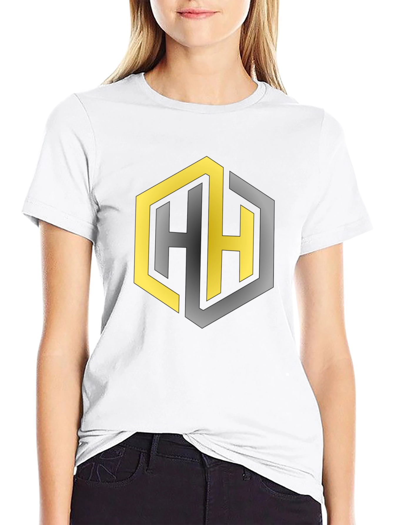 Geometric HH Logo Black T-Shirt