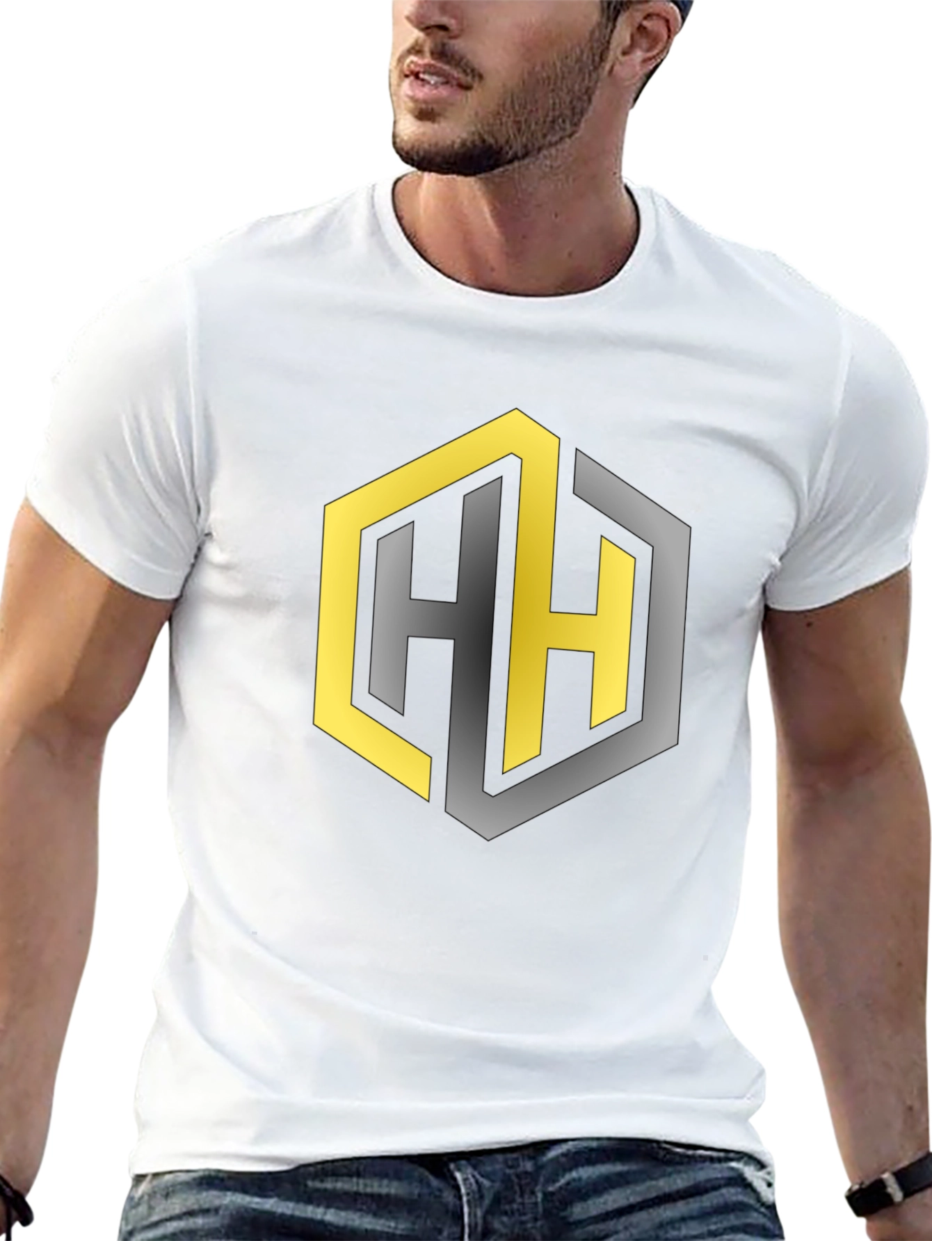 Geometric HH Logo Black T-Shirt