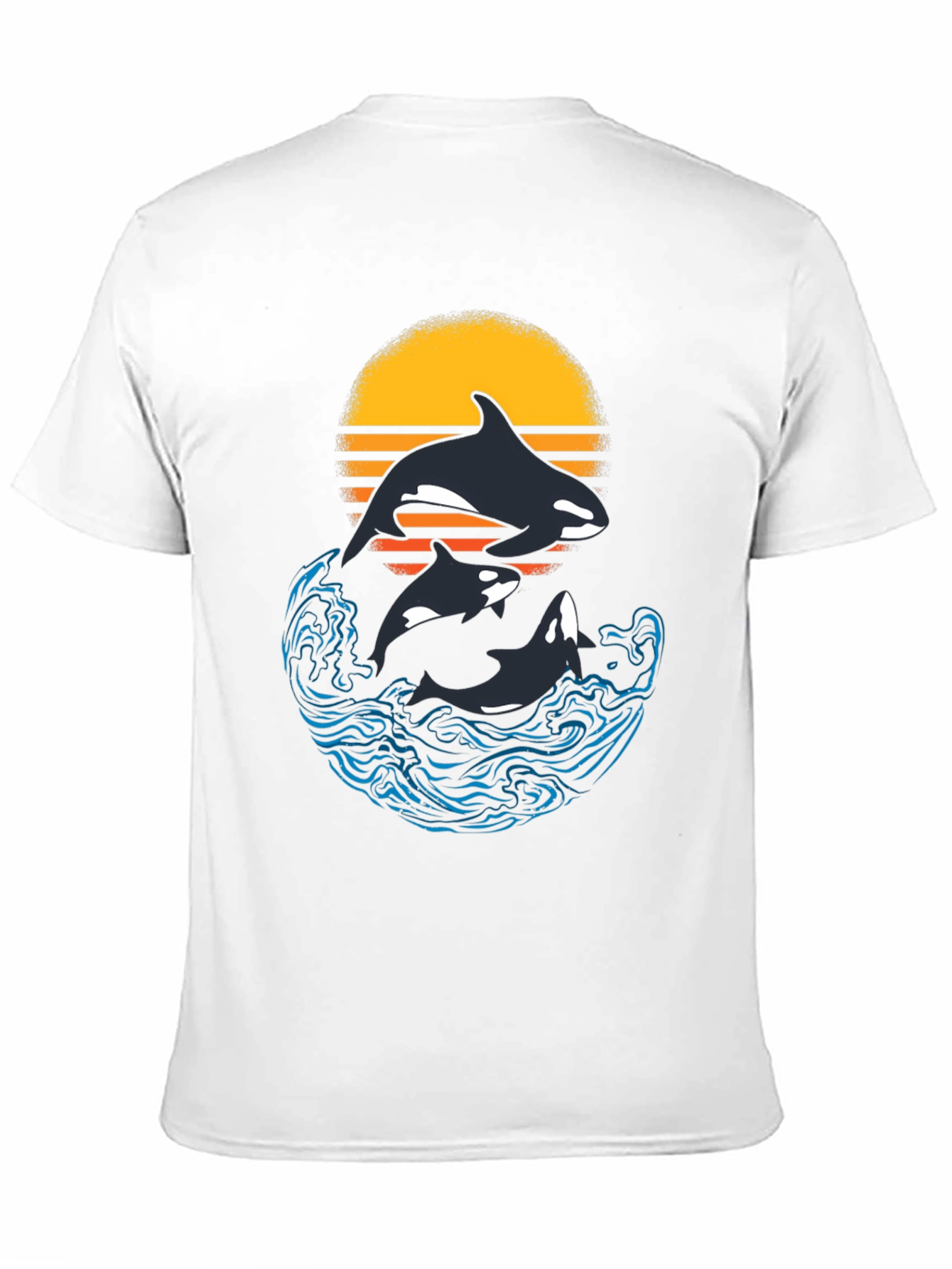 Orca Sunset Graphic T-Shirt - Black