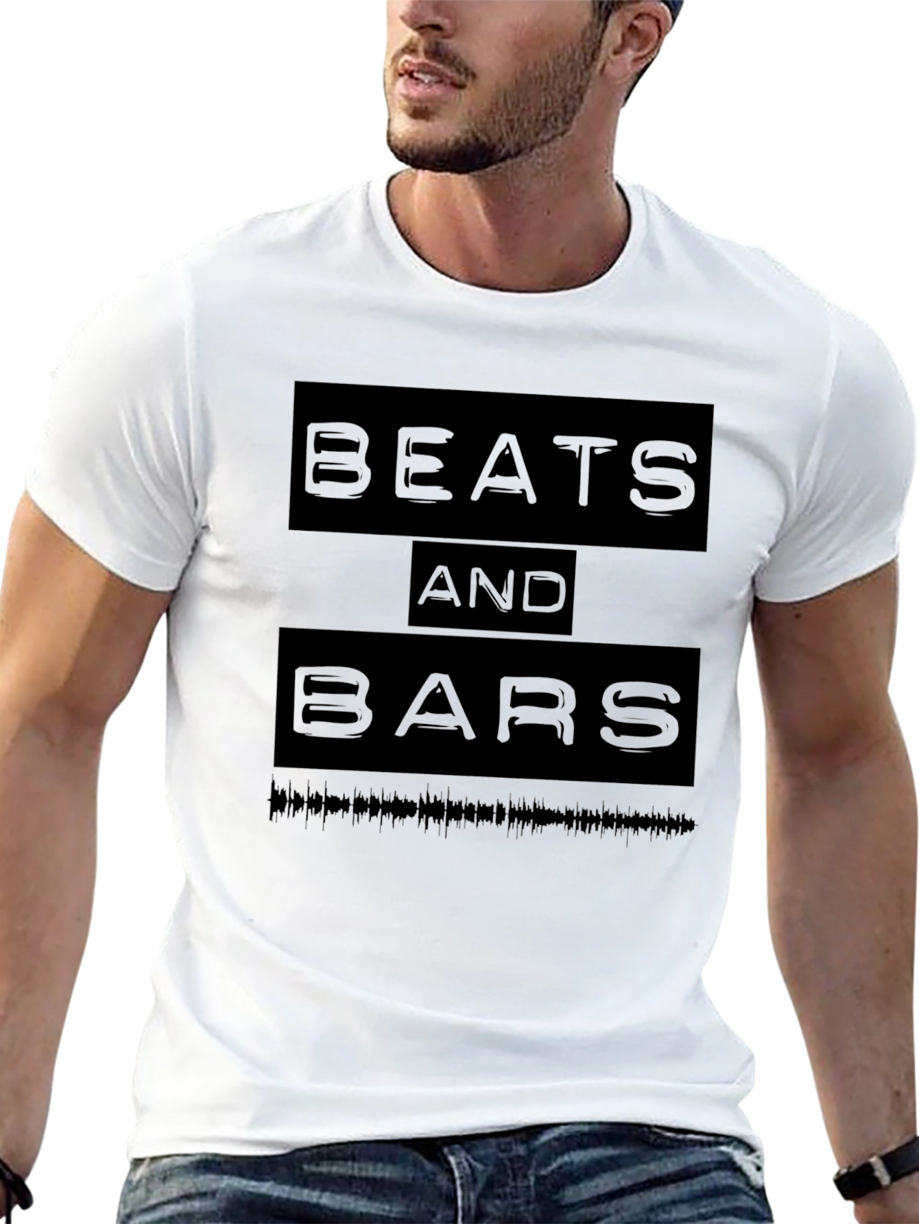 Beats and Bars Black Graphic T-Shirt