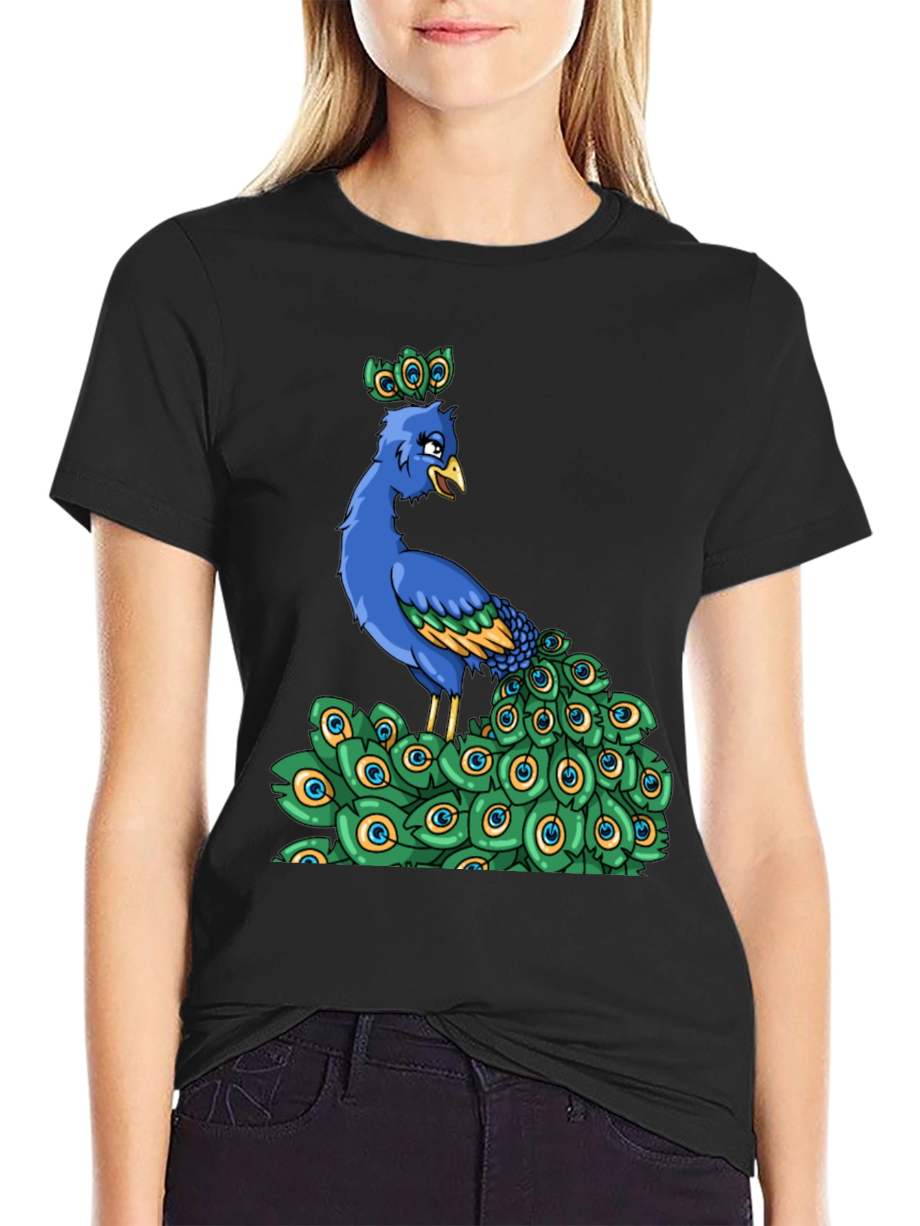 Peacock Cartoon Graphic Tee
