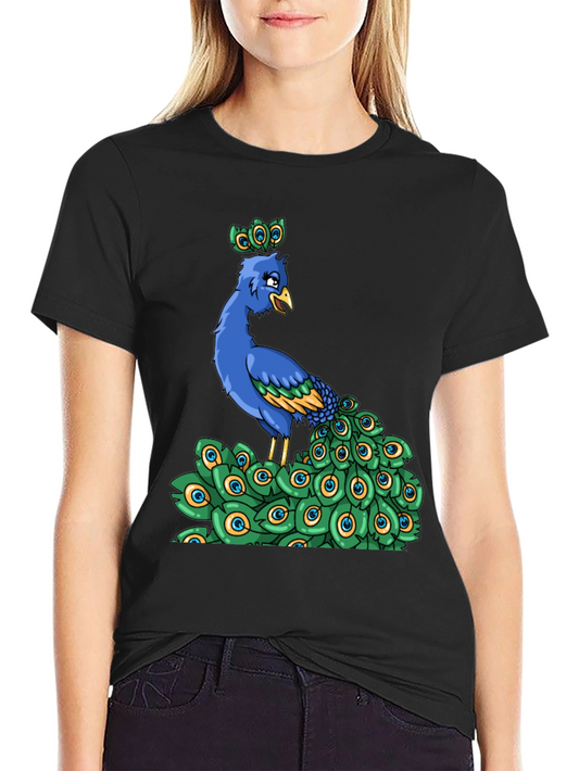 Peacock Cartoon Graphic Tee