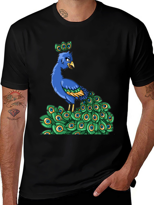 Peacock Cartoon Graphic Tee