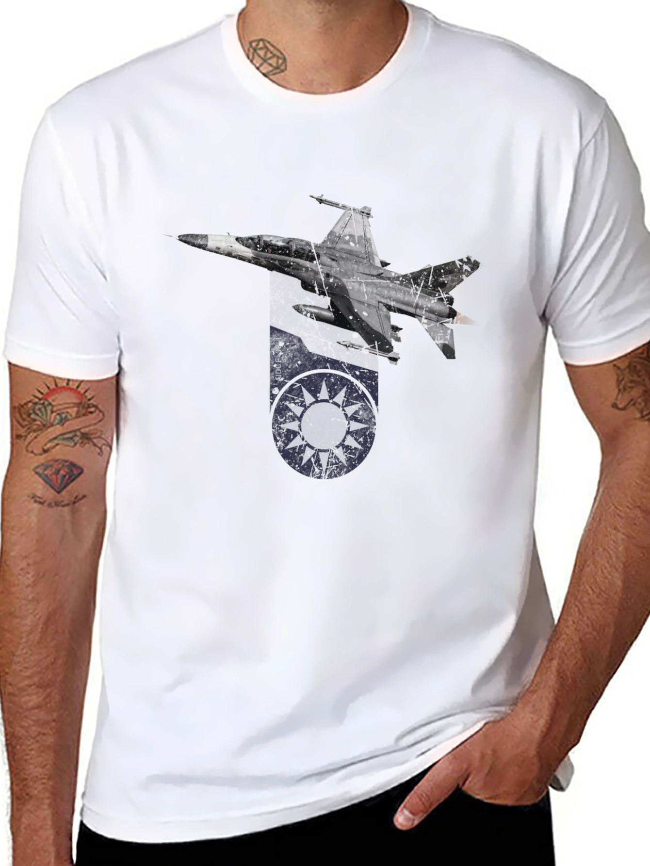 Jet Fighter Graphic T-Shirt - Black