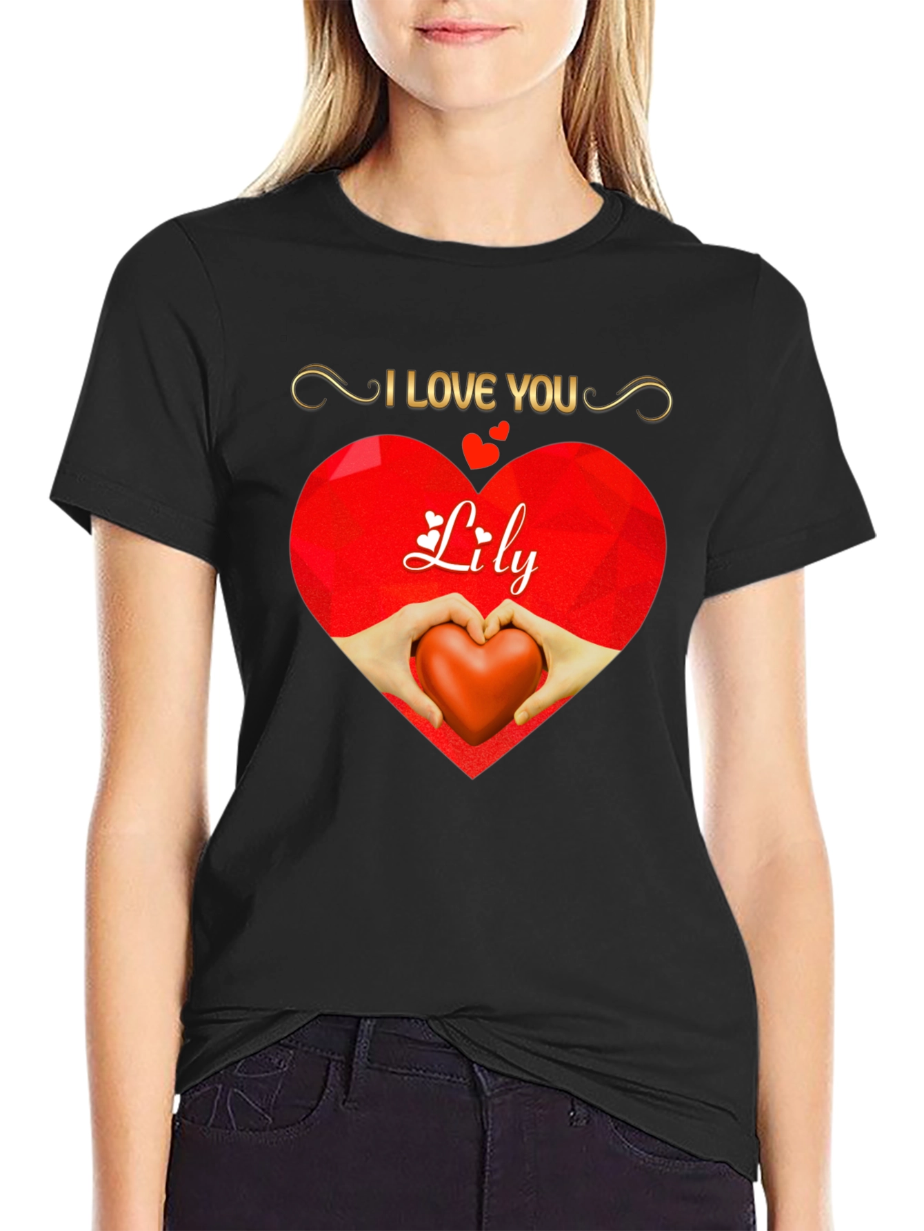 I Love You Lily Heart Graphic Tee