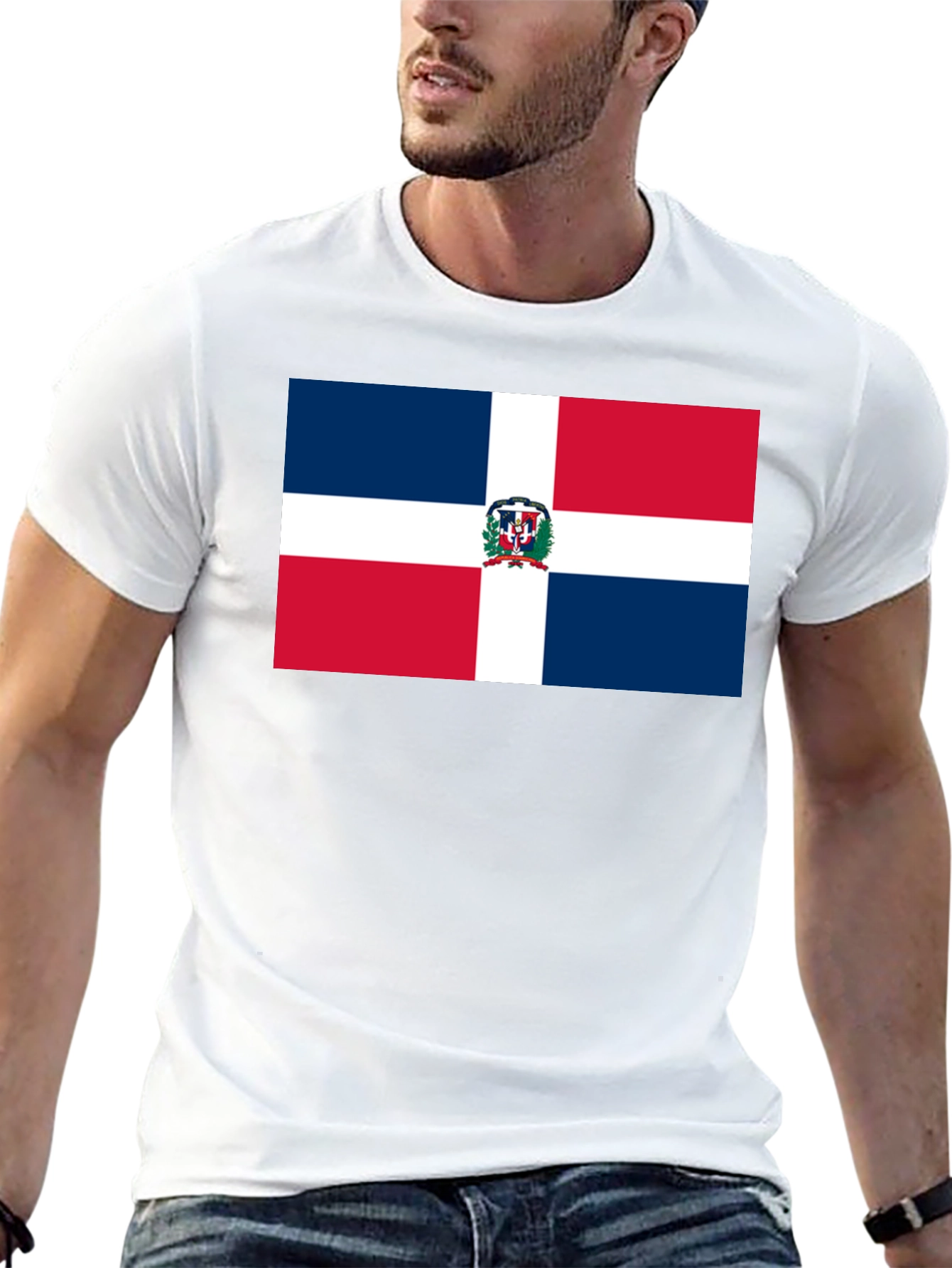 Dominican Republic Flag T-Shirt - Black