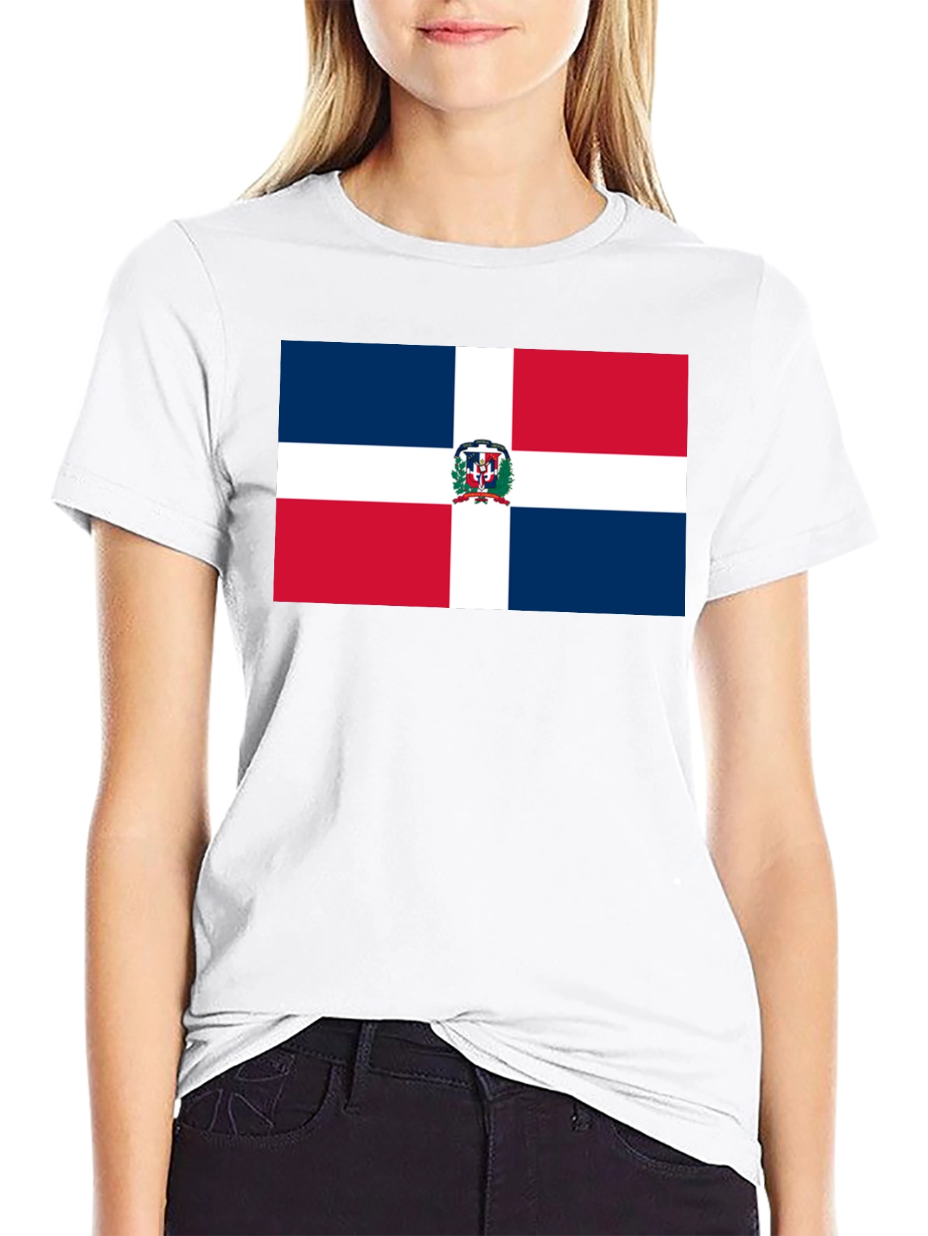 Dominican Republic Flag T-Shirt - Black