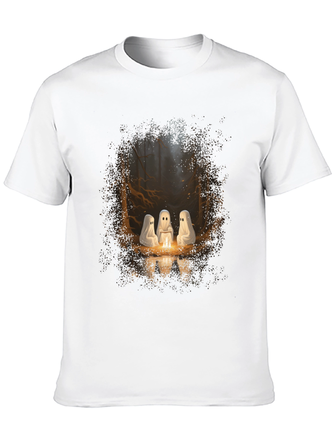 Ghost Campfire T-Shirt - Spooky Season Apparel