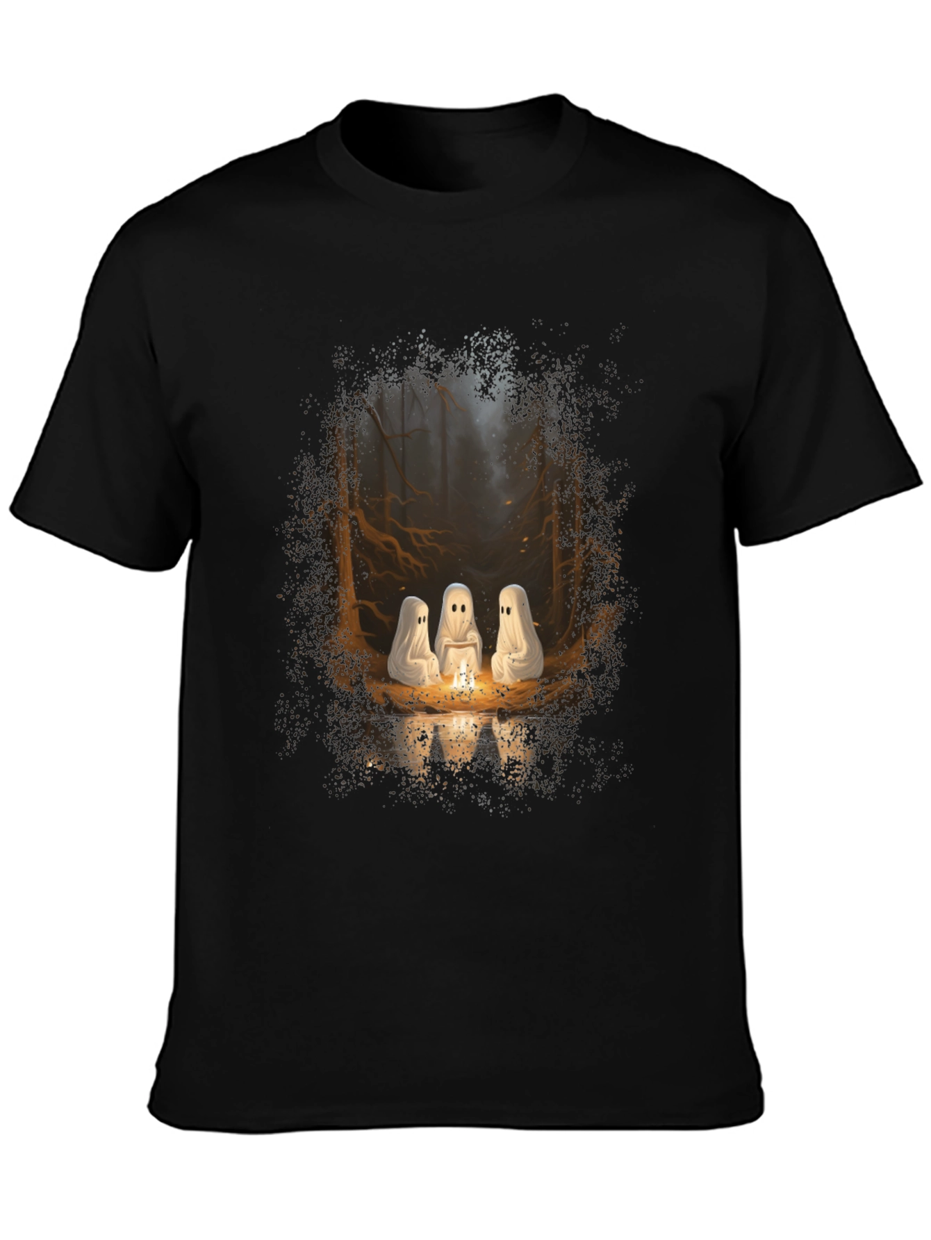 Ghost Campfire T-Shirt - Spooky Season Apparel