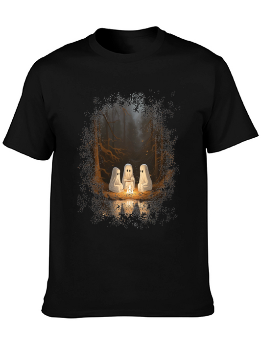 Ghost Campfire T-Shirt - Spooky Season Apparel