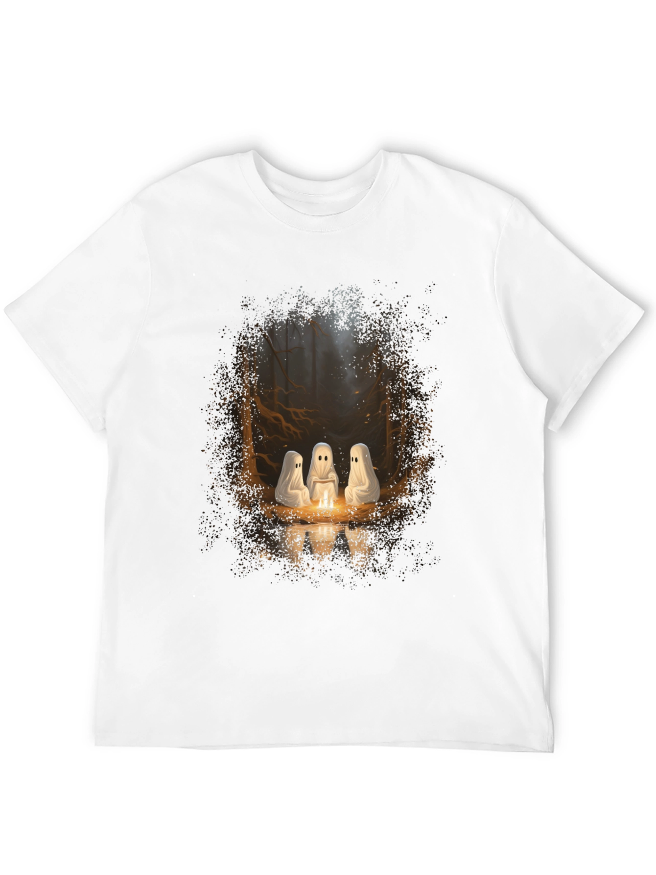 Ghost Campfire T-Shirt - Spooky Season Apparel
