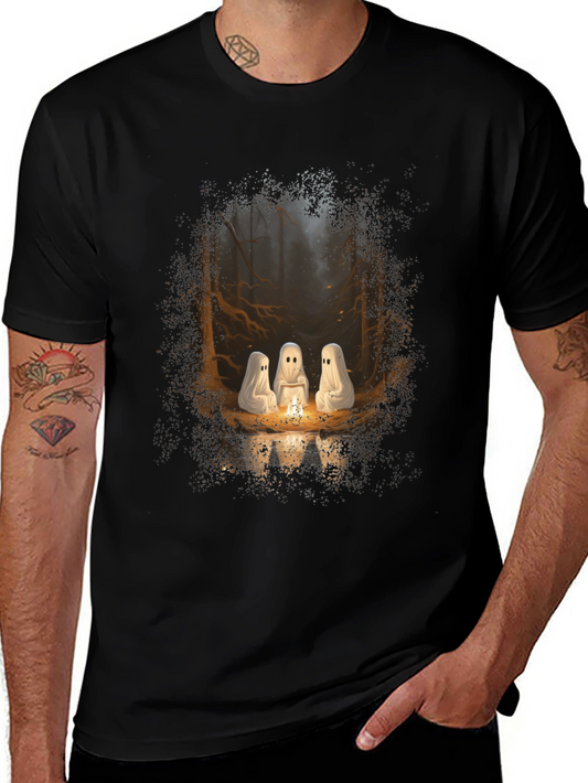 Ghost Campfire T-Shirt - Spooky Season Apparel