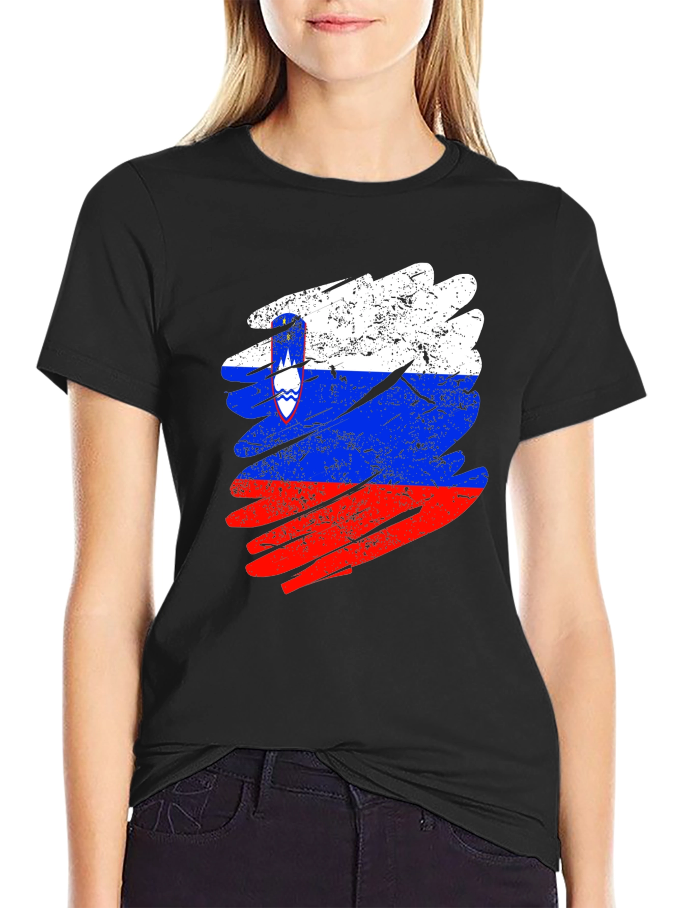 Slovenia Flag Distressed T-Shirt