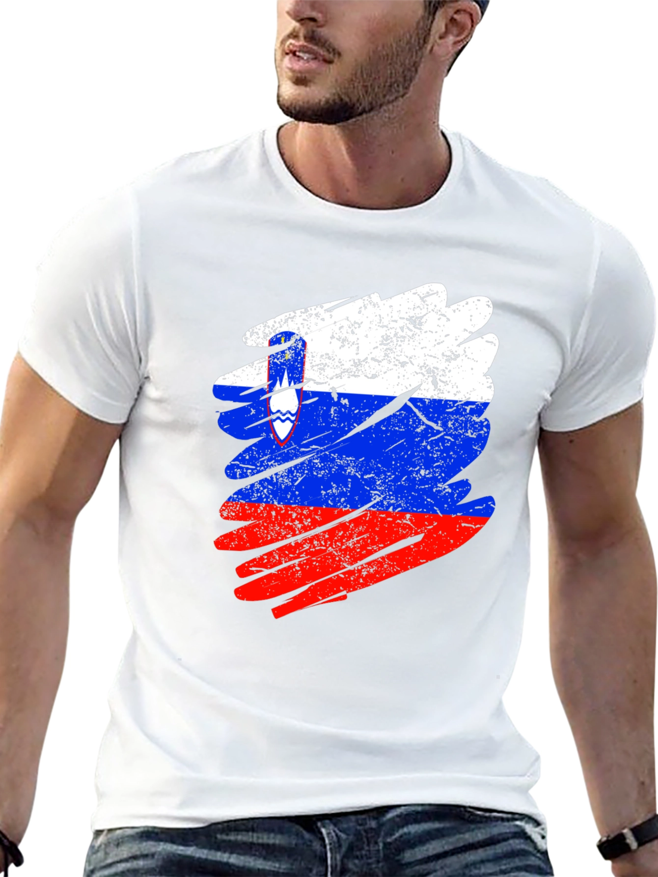 Slovenia Flag Distressed T-Shirt