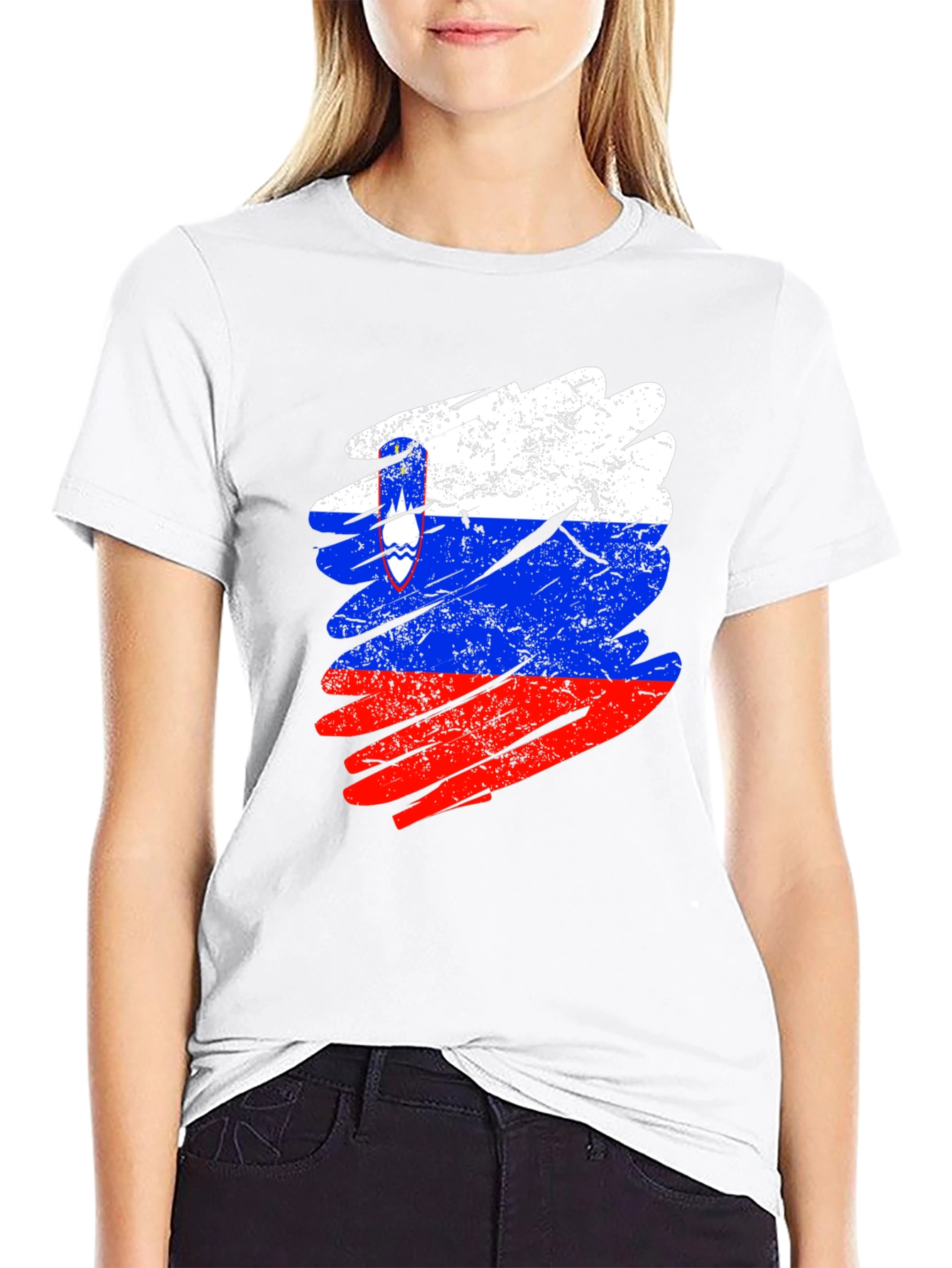 Slovenia Flag Distressed T-Shirt