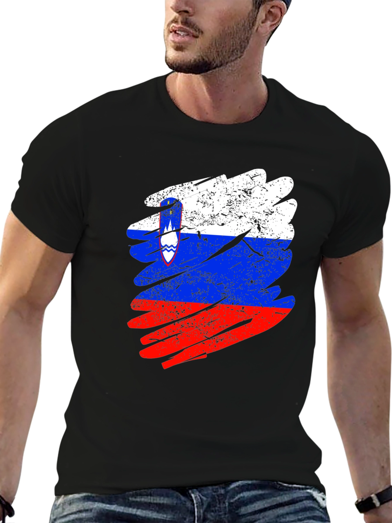 Slovenia Flag Distressed T-Shirt