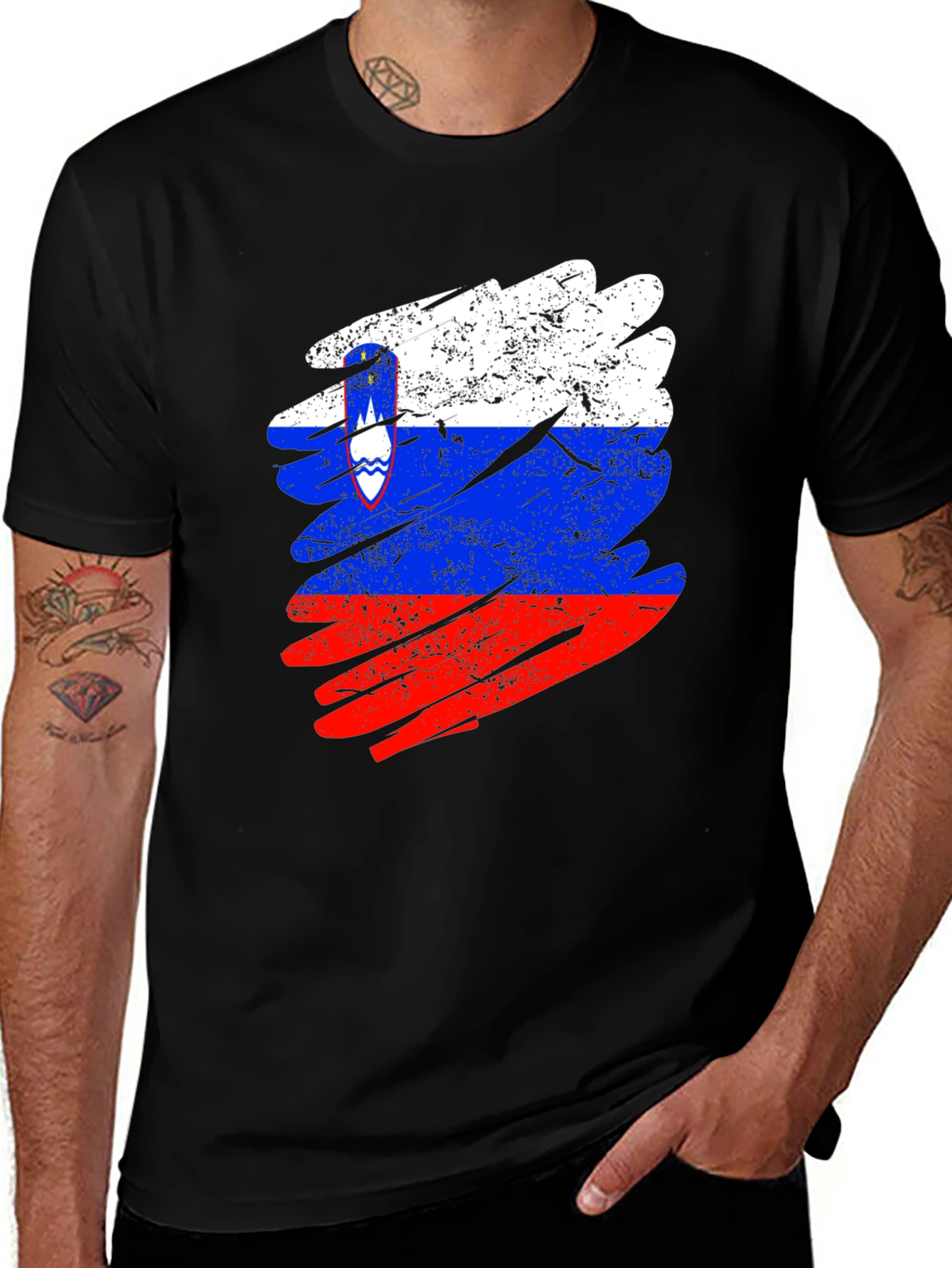 Slovenia Flag Distressed T-Shirt