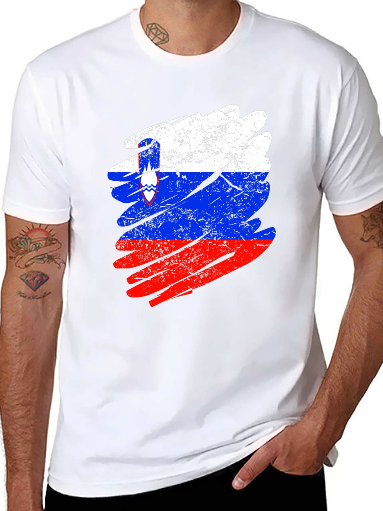 Slovenia Flag Distressed T-Shirt