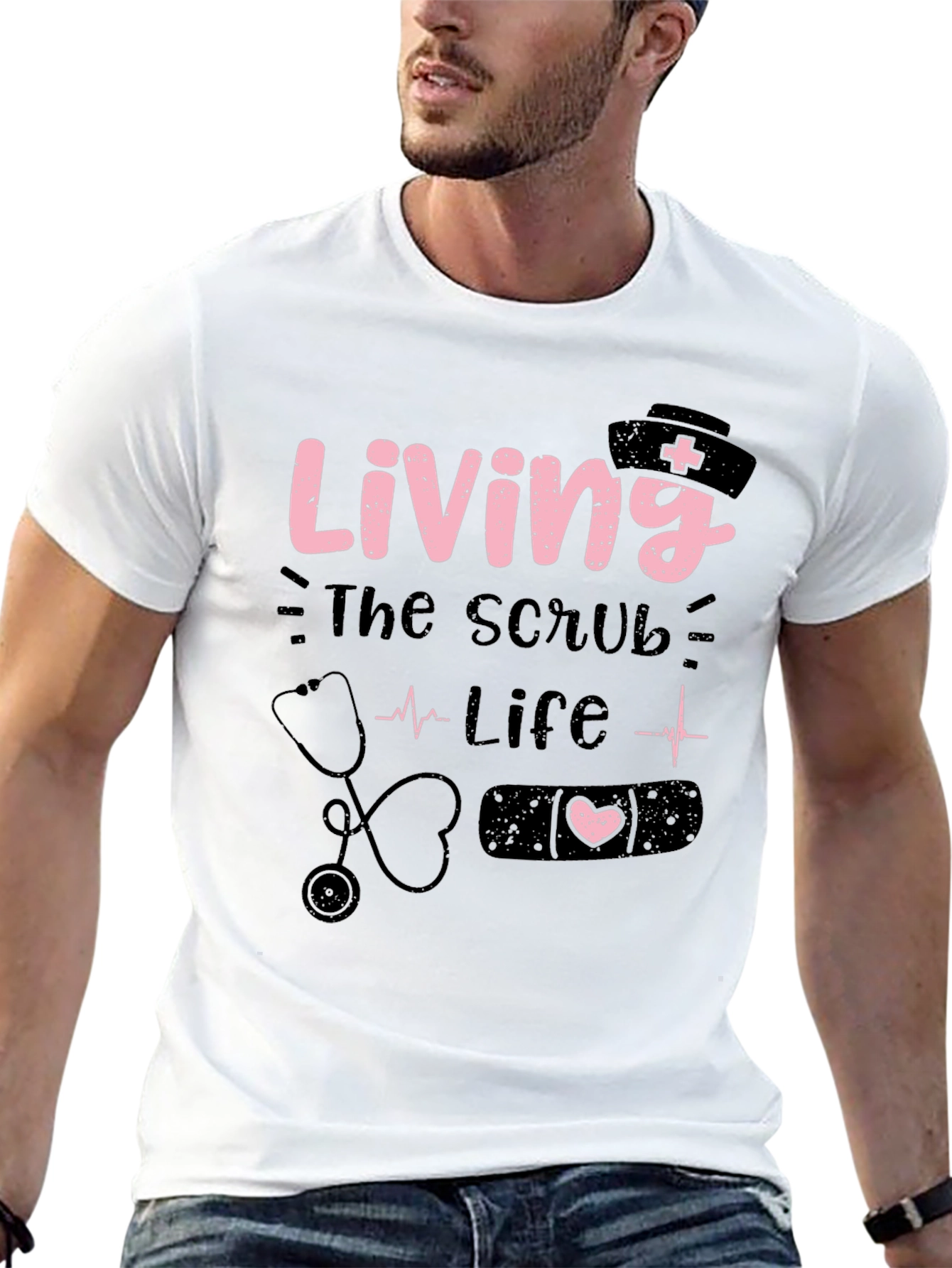 Living the Scrub Life Black T-Shirt