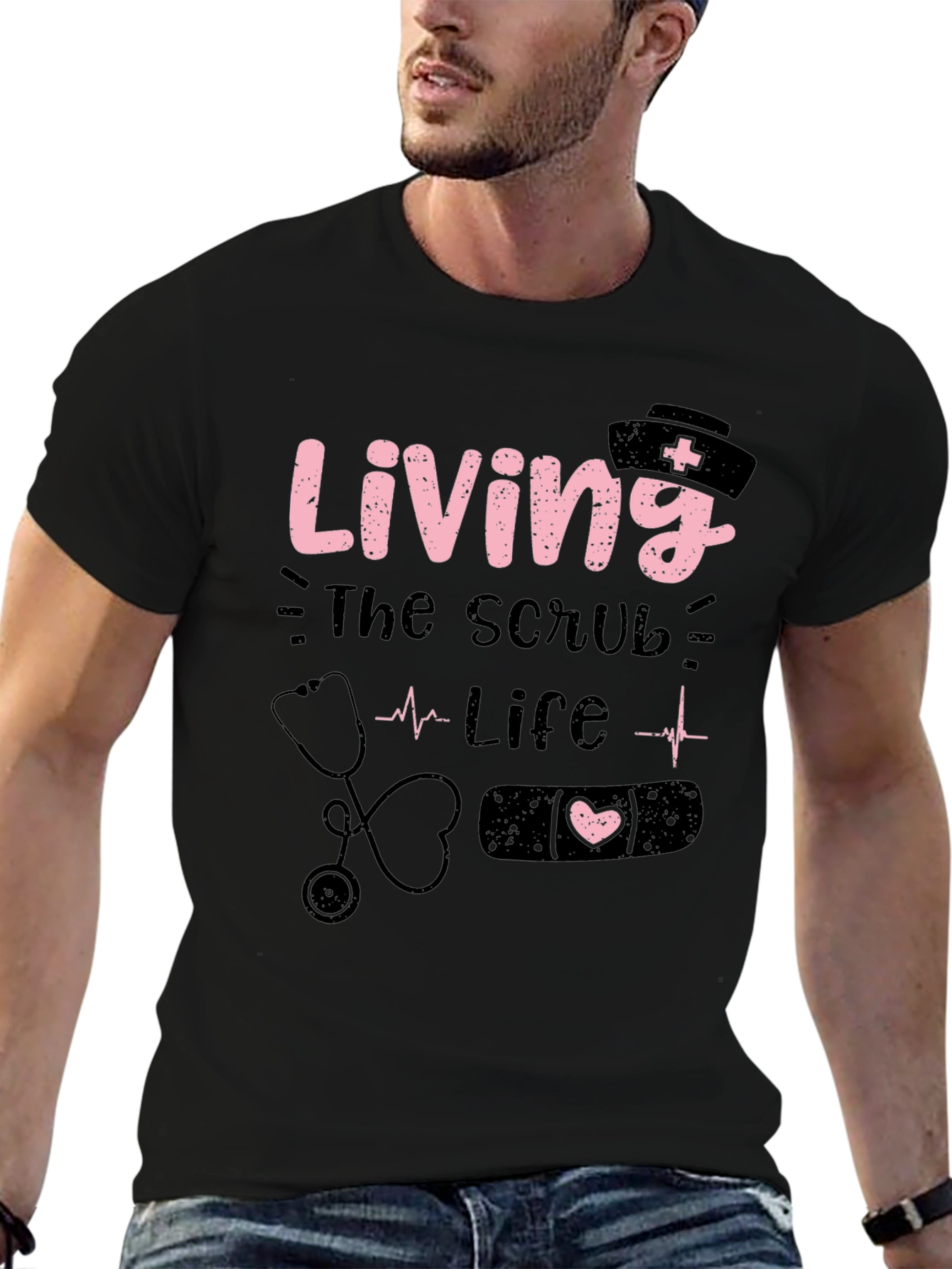 Living the Scrub Life Black T-Shirt