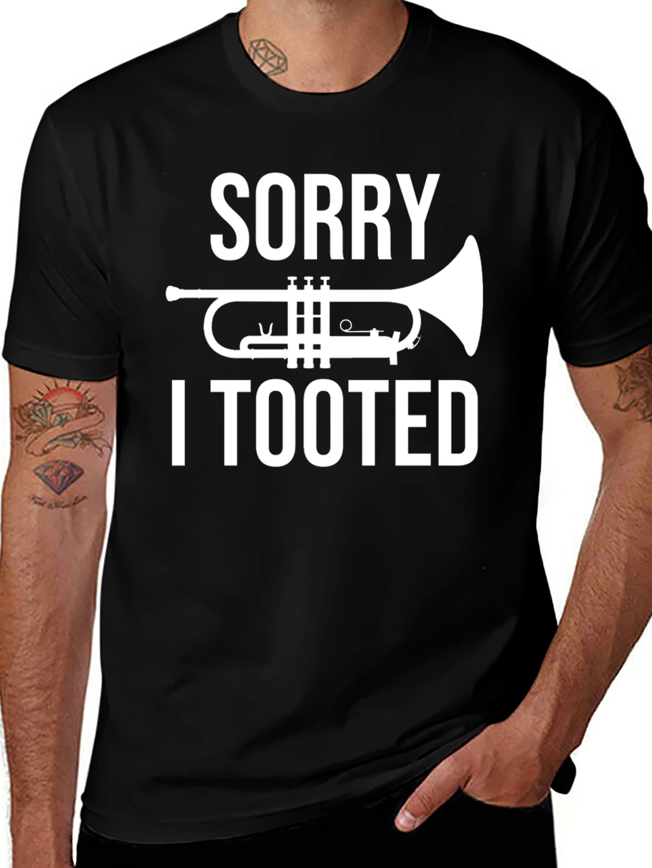 Sorry I Tooted T-Shirt Funny Trumpet Musician Tee