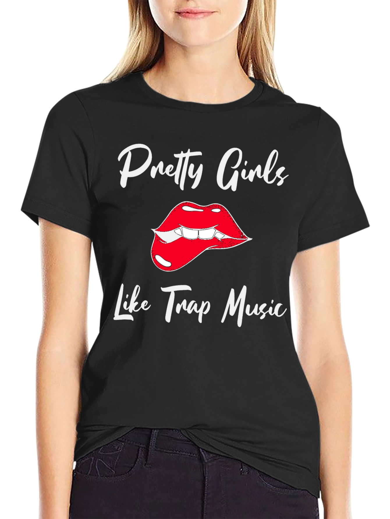 Pretty Girls Love Trap Music Black Graphic Tee