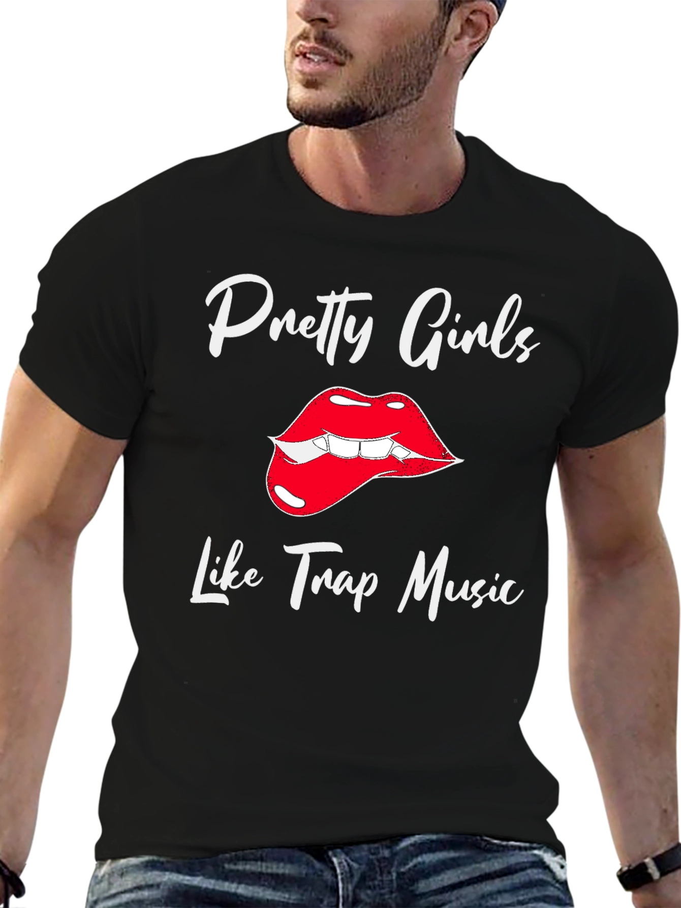 Pretty Girls Love Trap Music Black Graphic Tee
