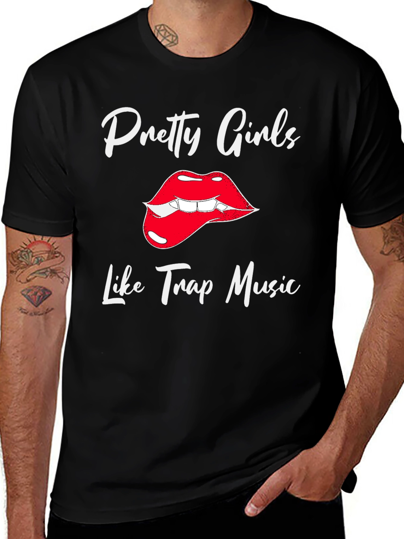 Pretty Girls Love Trap Music Black Graphic Tee