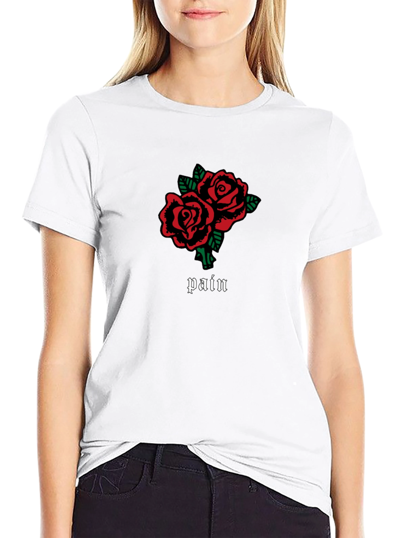 Pain Roses Graphic T-Shirt - Black