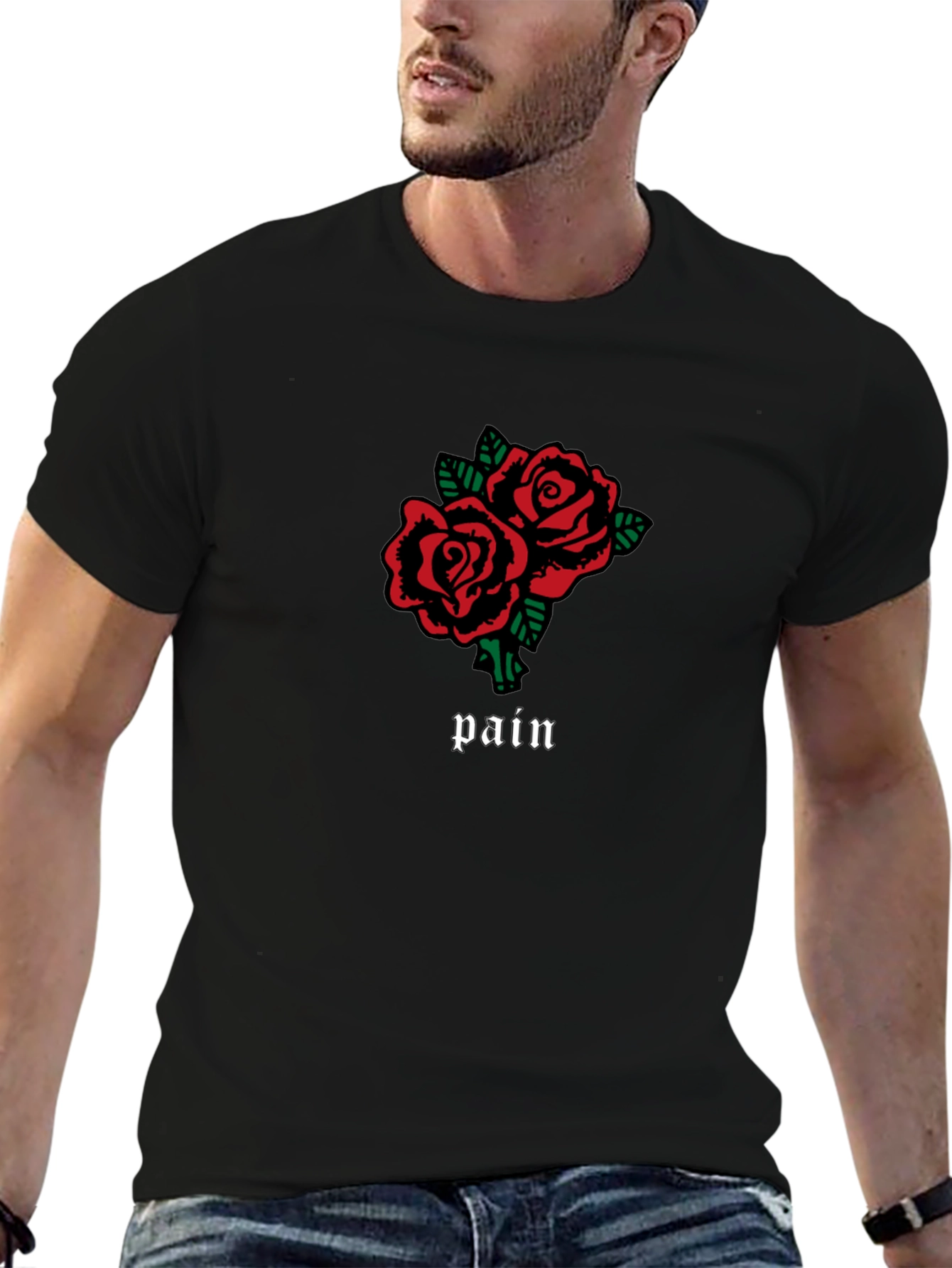 Pain Roses Graphic T-Shirt - Black