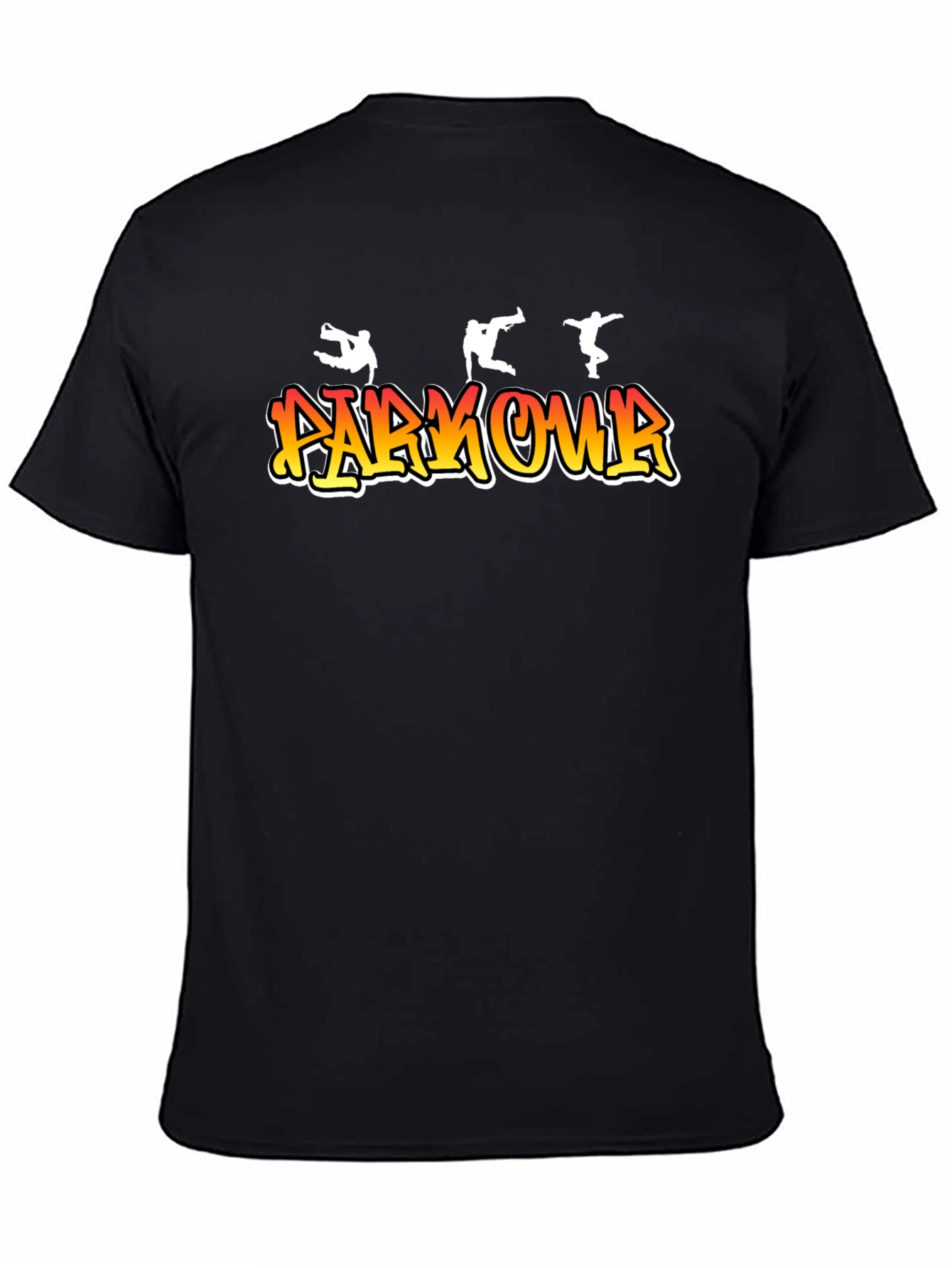 Parkour Graphic Print Black T-Shirt