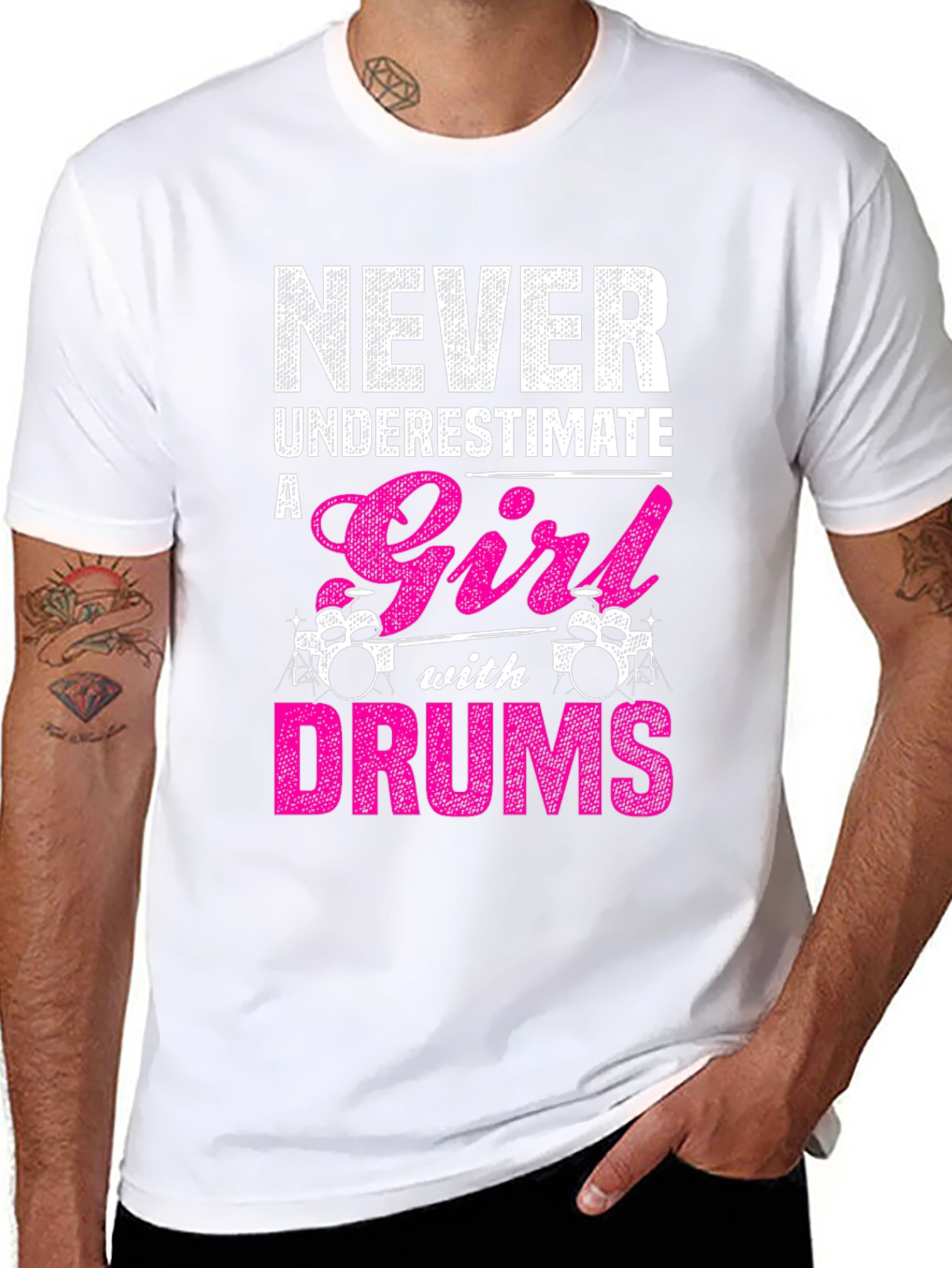 Never Underestimate a Girl with Drums T-Shirt