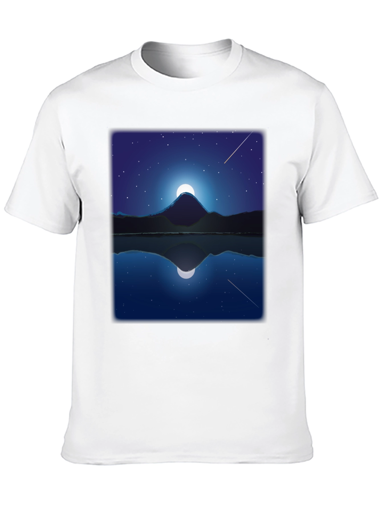 Night Mountain Reflection Graphic Tee - Black